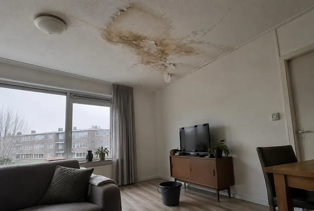 Lekdetectie Elspeet – vochtplek op het plafond onder een badkamer